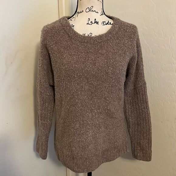Anthropologie Sleeping On Snow Brown Fuzzy Style Pullover Sweater - Picture 1 of 10